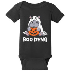 Funny Halloween Moo Deng Baby Hippo Boo Deng Ghost Costume Baby Bodysuit