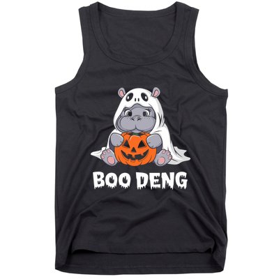 Funny Halloween Moo Deng Baby Hippo Boo Deng Ghost Costume Tank Top