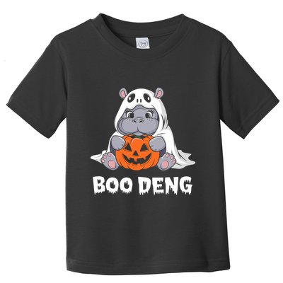 Funny Halloween Moo Deng Baby Hippo Boo Deng Ghost Costume Toddler T-Shirt