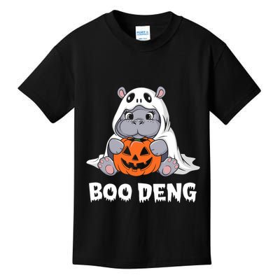 Funny Halloween Moo Deng Baby Hippo Boo Deng Ghost Costume Kids T-Shirt