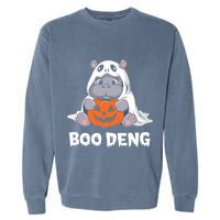 Funny Halloween Moo Deng Baby Hippo Boo Deng Ghost Costume Garment-Dyed Sweatshirt