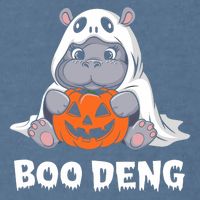 Funny Halloween Moo Deng Baby Hippo Boo Deng Ghost Costume Garment-Dyed Sweatshirt