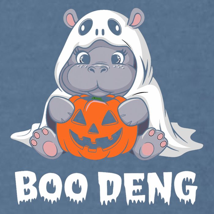Funny Halloween Moo Deng Baby Hippo Boo Deng Ghost Costume Garment-Dyed Sweatshirt