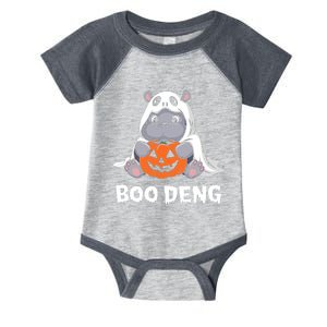 Funny Halloween Moo Deng Baby Hippo Boo Deng Ghost Costume Infant Baby Jersey Bodysuit