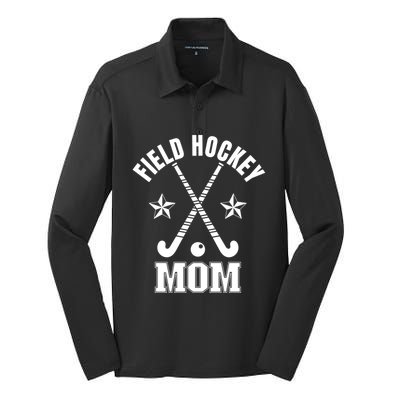 Field Hockey Mom Cute Gift Silk Touch Performance Long Sleeve Polo