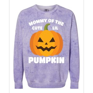 Funny Halloween Mommy Of The Cute Lil Pumpkin Funny Gift Colorblast Crewneck Sweatshirt