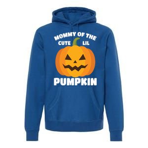 Funny Halloween Mommy Of The Cute Lil Pumpkin Funny Gift Premium Hoodie