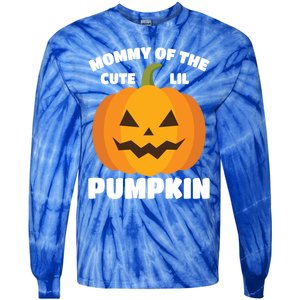 Funny Halloween Mommy Of The Cute Lil Pumpkin Funny Gift Tie-Dye Long Sleeve Shirt