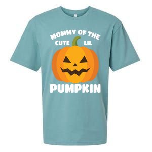 Funny Halloween Mommy Of The Cute Lil Pumpkin Funny Gift Sueded Cloud Jersey T-Shirt