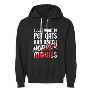 Cats Horror Movie Fan Halloween Horror Cat Lover Gifts Garment-Dyed Fleece Hoodie