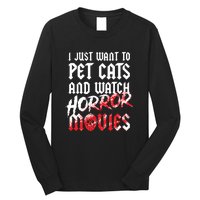 Cats Horror Movie Fan Halloween Horror Cat Lover Gifts Long Sleeve Shirt