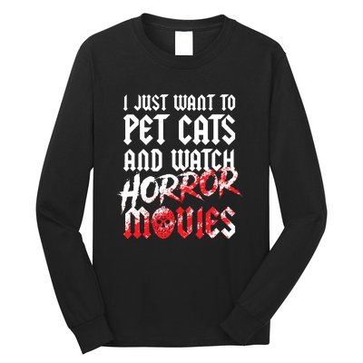 Cats Horror Movie Fan Halloween Horror Cat Lover Gifts Long Sleeve Shirt