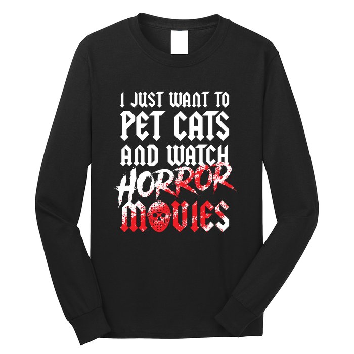 Cats Horror Movie Fan Halloween Horror Cat Lover Gifts Long Sleeve Shirt