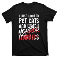 Cats Horror Movie Fan Halloween Horror Cat Lover Gifts T-Shirt