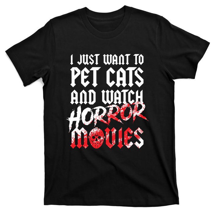 Cats Horror Movie Fan Halloween Horror Cat Lover Gifts T-Shirt