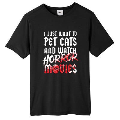 Cats Horror Movie Fan Halloween Horror Cat Lover Gifts Tall Fusion ChromaSoft Performance T-Shirt