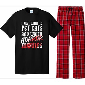 Cats Horror Movie Fan Halloween Horror Cat Lover Gifts Pajama Set