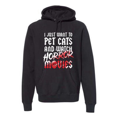 Cats Horror Movie Fan Halloween Horror Cat Lover Gifts Premium Hoodie