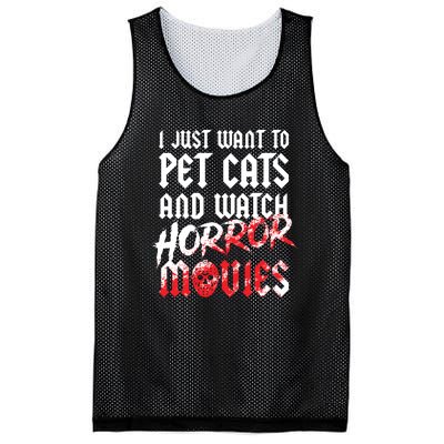 Cats Horror Movie Fan Halloween Horror Cat Lover Gifts Mesh Reversible Basketball Jersey Tank