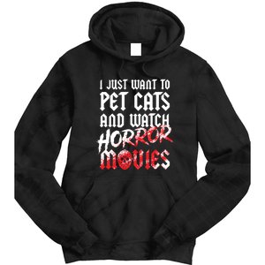 Cats Horror Movie Fan Halloween Horror Cat Lover Gifts Tie Dye Hoodie