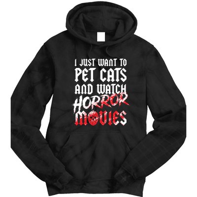 Cats Horror Movie Fan Halloween Horror Cat Lover Gifts Tie Dye Hoodie