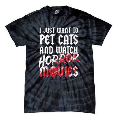 Cats Horror Movie Fan Halloween Horror Cat Lover Gifts Tie-Dye T-Shirt