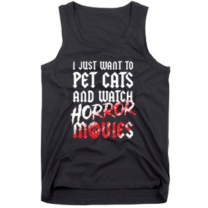 Cats Horror Movie Fan Halloween Horror Cat Lover Gifts Tank Top