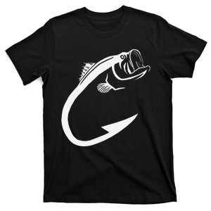 Fish Hook Minimal Art Cool Fishing Lover T-Shirt