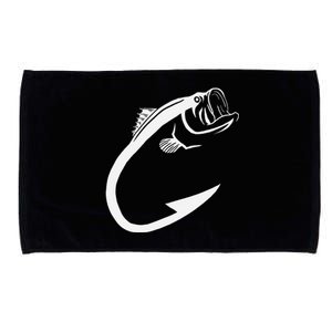 Fish Hook Minimal Art Cool Fishing Lover Microfiber Hand Towel