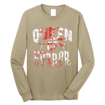 Funny Horror Movie Gift Scary Queen Of Horror Mother's Day Long Sleeve Shirt