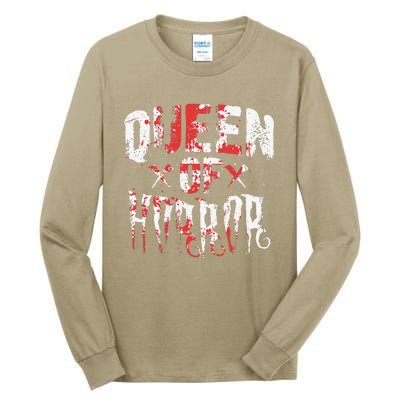 Funny Horror Movie Gift Scary Queen Of Horror Mother's Day Tall Long Sleeve T-Shirt