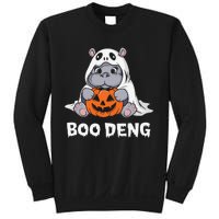 Funny Halloween Moo Deng Baby Hippo Boo Deng Ghost Costume Gift Sweatshirt