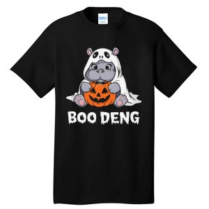 Funny Halloween Moo Deng Baby Hippo Boo Deng Ghost Costume Gift Tall T-Shirt