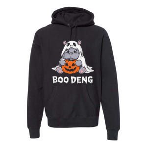 Funny Halloween Moo Deng Baby Hippo Boo Deng Ghost Costume Gift Premium Hoodie