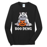 Funny Halloween Moo Deng Baby Hippo Boo Deng Ghost Costume Gift Tall Long Sleeve T-Shirt