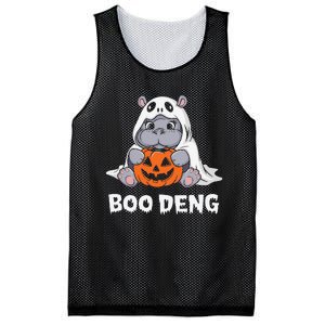 Funny Halloween Moo Deng Baby Hippo Boo Deng Ghost Costume Gift Mesh Reversible Basketball Jersey Tank