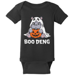 Funny Halloween Moo Deng Baby Hippo Boo Deng Ghost Costume Gift Baby Bodysuit