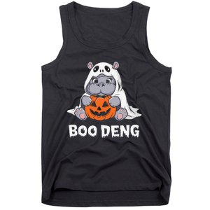 Funny Halloween Moo Deng Baby Hippo Boo Deng Ghost Costume Gift Tank Top