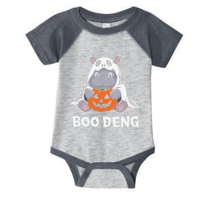 Funny Halloween Moo Deng Baby Hippo Boo Deng Ghost Costume Gift Infant Baby Jersey Bodysuit