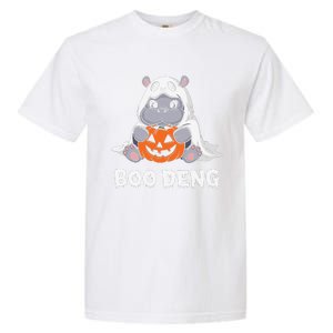 Funny Halloween Moo Deng Baby Hippo Boo Deng Ghost Costume Gift Garment-Dyed Heavyweight T-Shirt