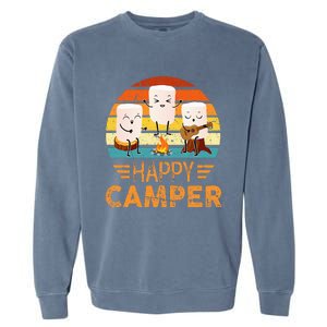 Funny Happy Marshmallow Camper Cute Garment-Dyed Sweatshirt