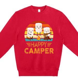 Funny Happy Marshmallow Camper Cute Premium Crewneck Sweatshirt