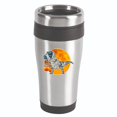 Funny Halloween Mummy TRex 16oz Travel Tumbler