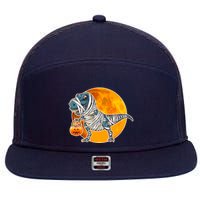 Funny Halloween Mummy TRex 7 Panel Mesh Trucker Snapback Hat