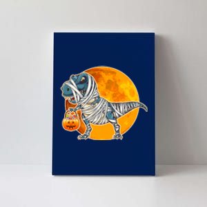 Funny Halloween Mummy TRex Canvas