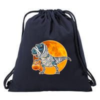 Funny Halloween Mummy TRex Drawstring Bag