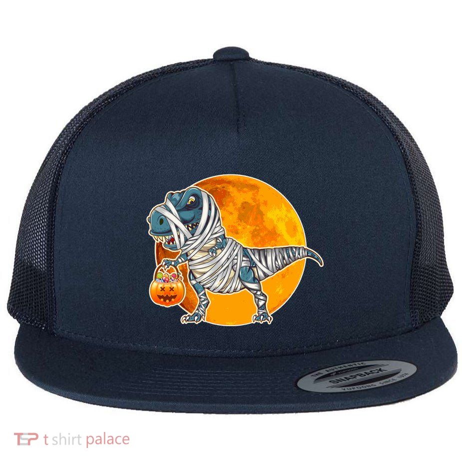 Funny Halloween Mummy TRex Flatbill Hat