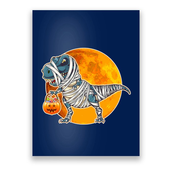 Funny Halloween Mummy TRex Poster