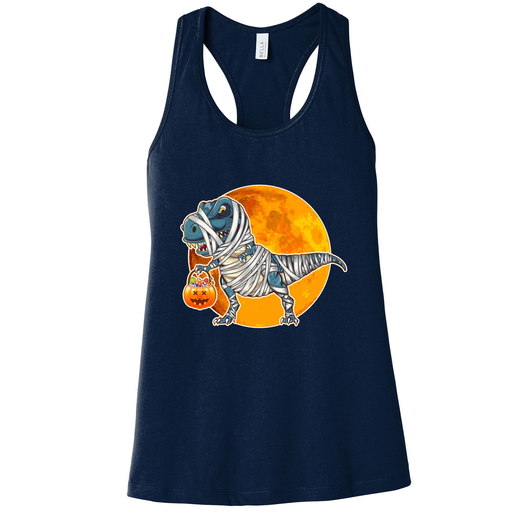 Funny Halloween Mummy TRex Womens Tank Top