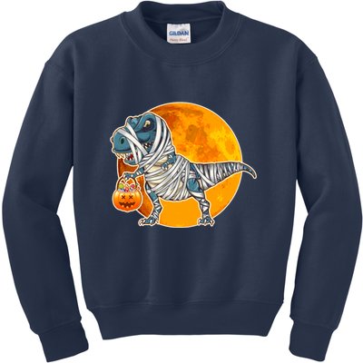 Funny Halloween Mummy TRex Kids Sweatshirt